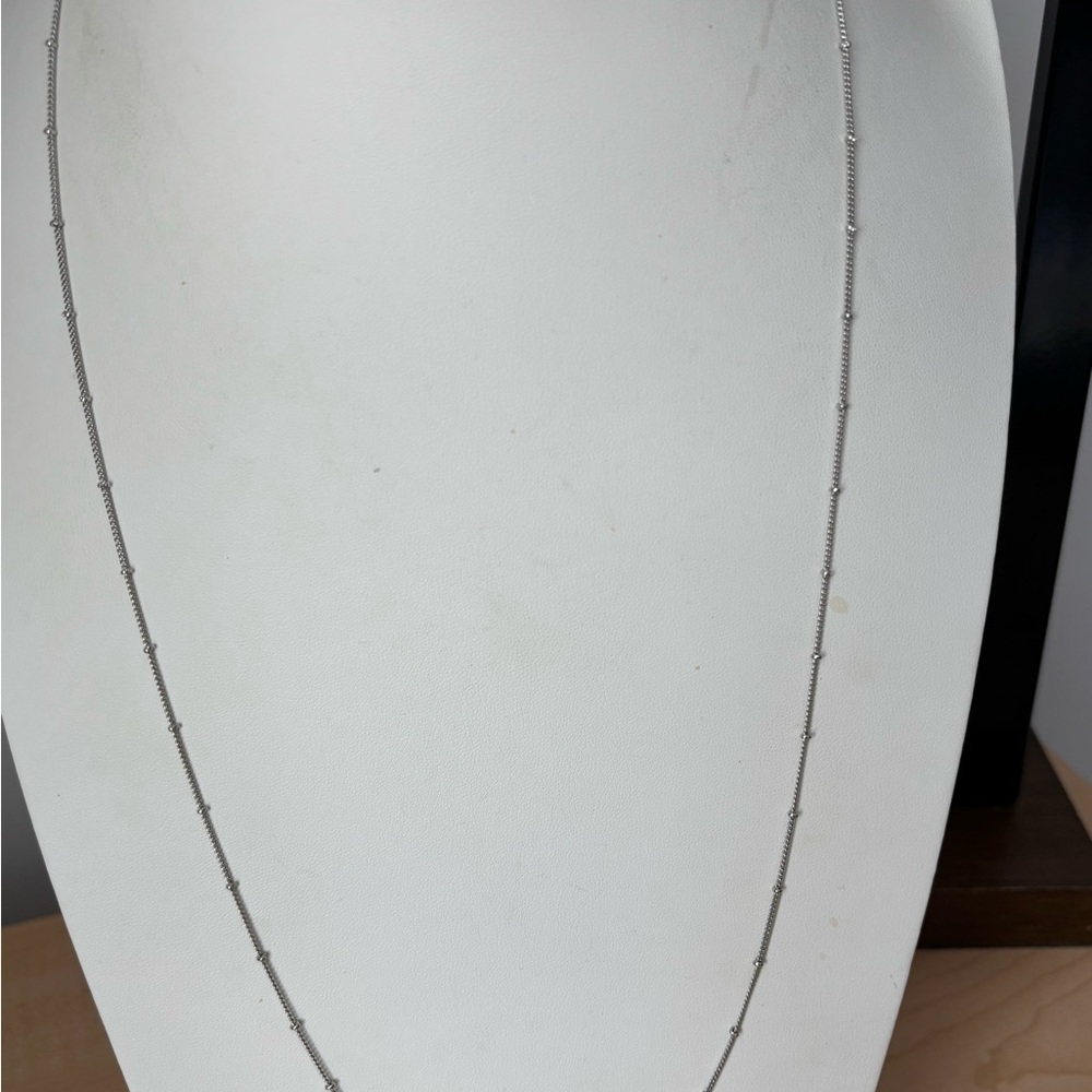 Modern Silver Tone Minimalist Chain Necklace Stations